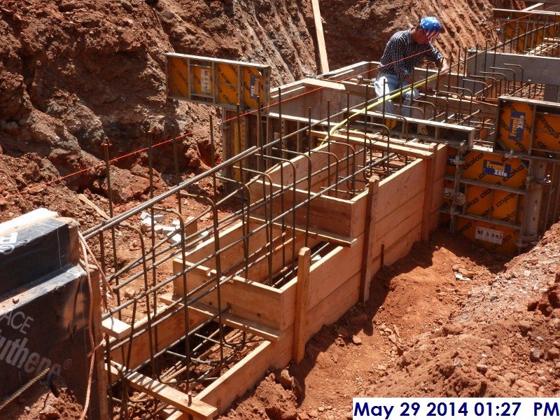 Intalling Rebar along foundation wall and footings at column line 6.5 (G-C.7) Facing South-West (800x600)